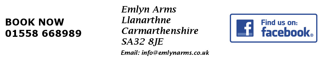 Emlyn Arms logo and page footer